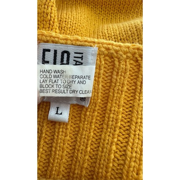FIA Italia Handloomed Vintage Sweater Golden Yellow/Black Women's Size Large - Picture 9 of 9